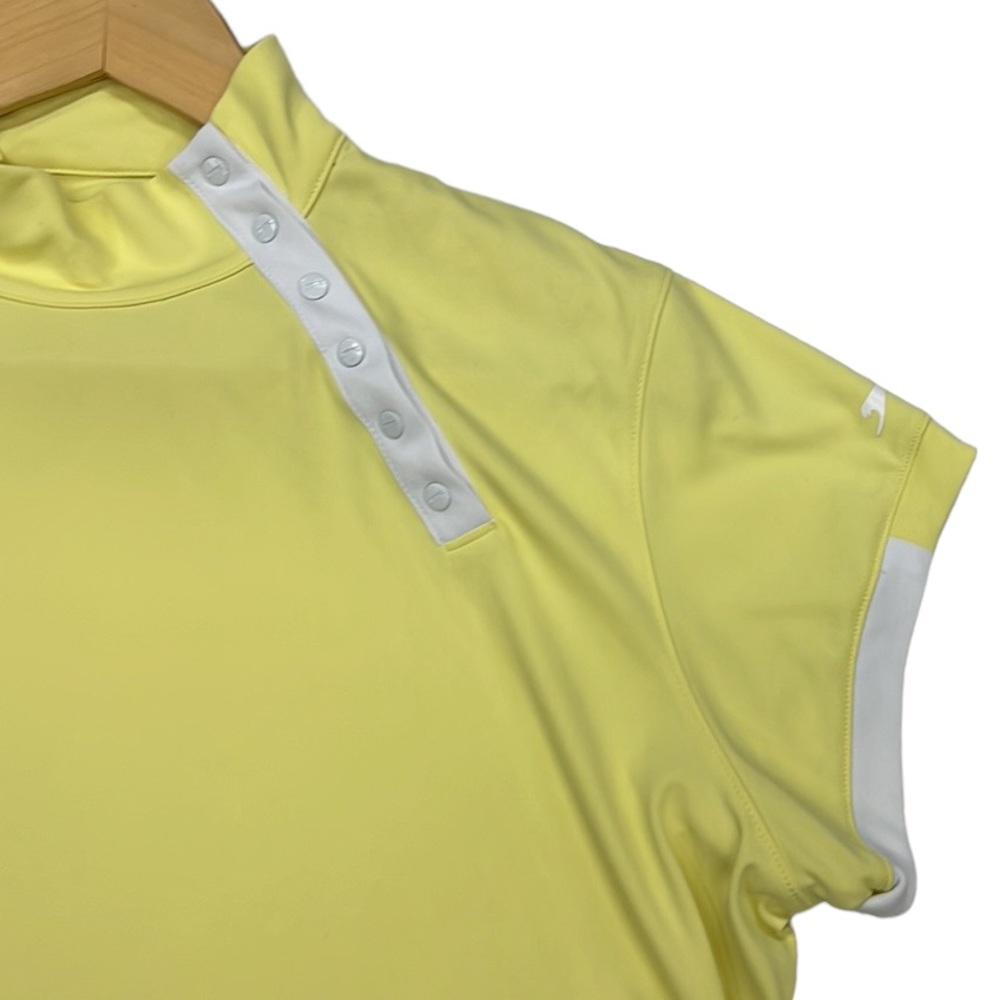 Slazenger Yellow Golf Performance Snap Detail Short Sleeve Top Size XL - Picture 3 of 9